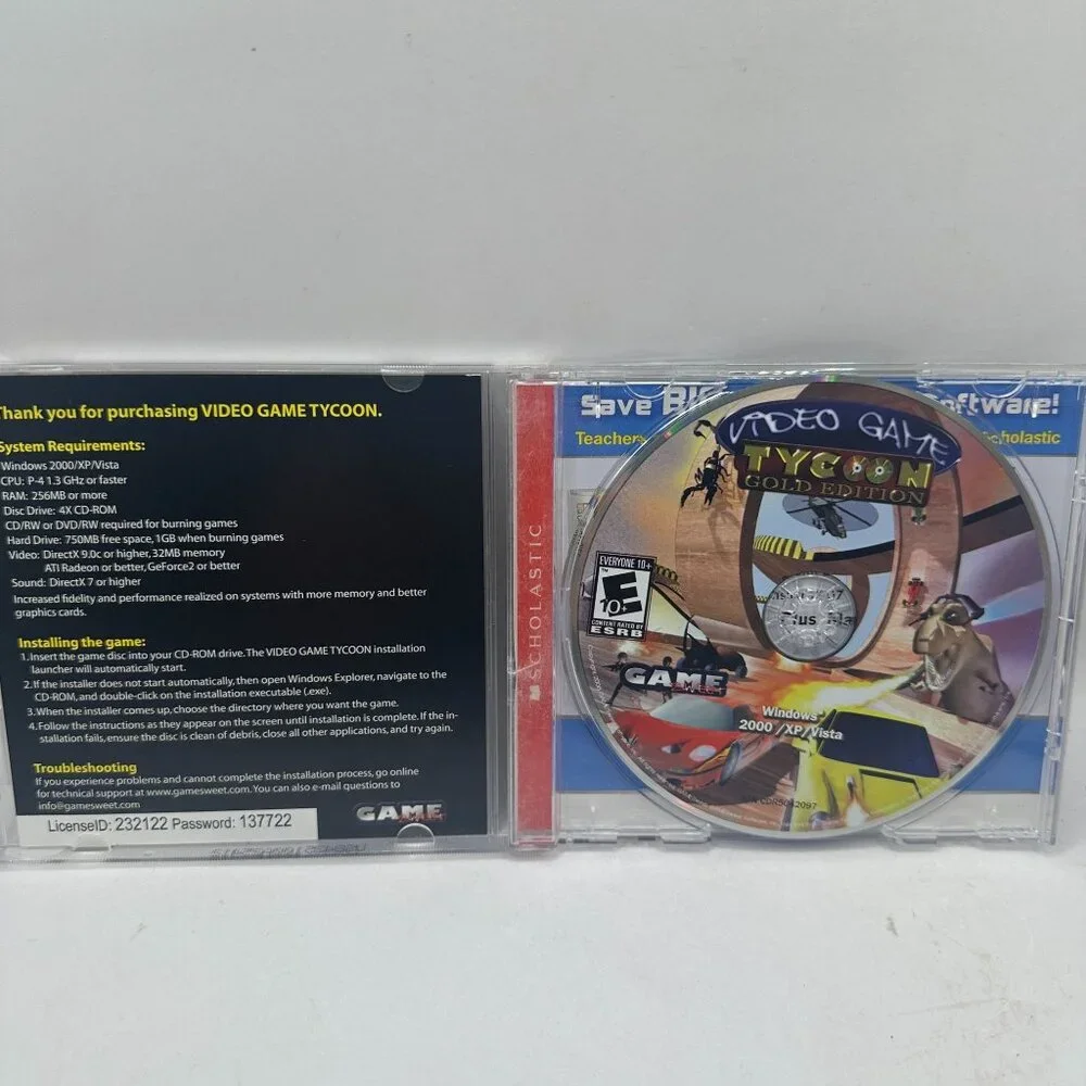 Video Game Tycoon Gold Edition PC CD-ROM Game Scholastic 2009
